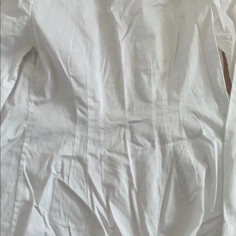 White Ruffled Button-Up Shirt - Picture 3 of 3
